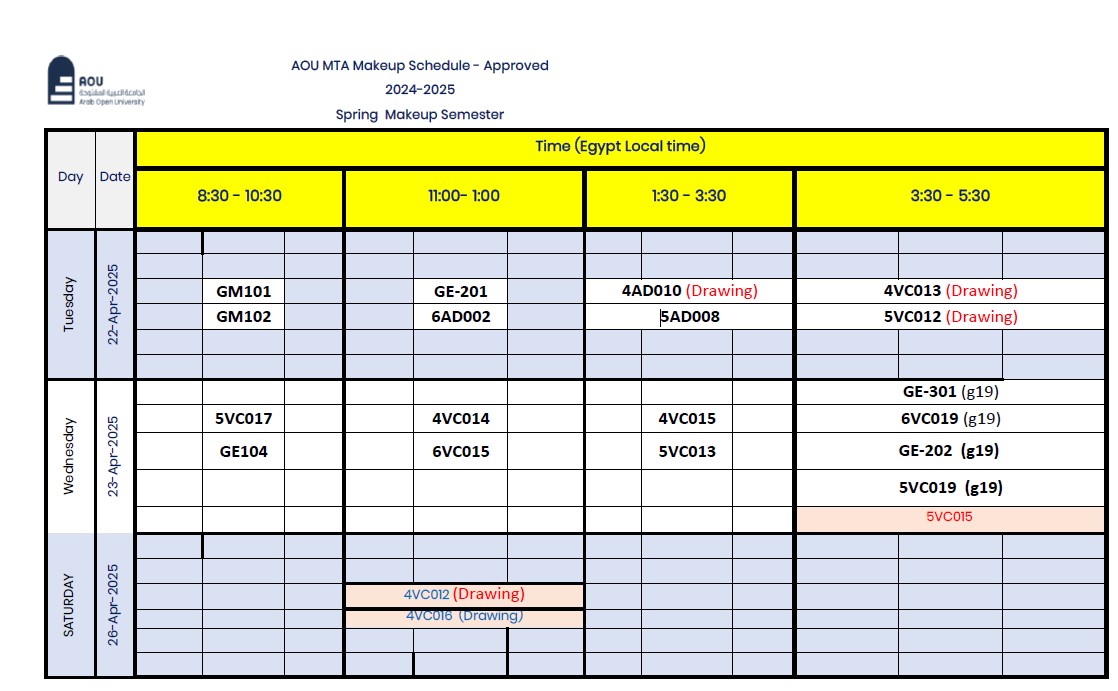 Quick Search and Exam Schedule